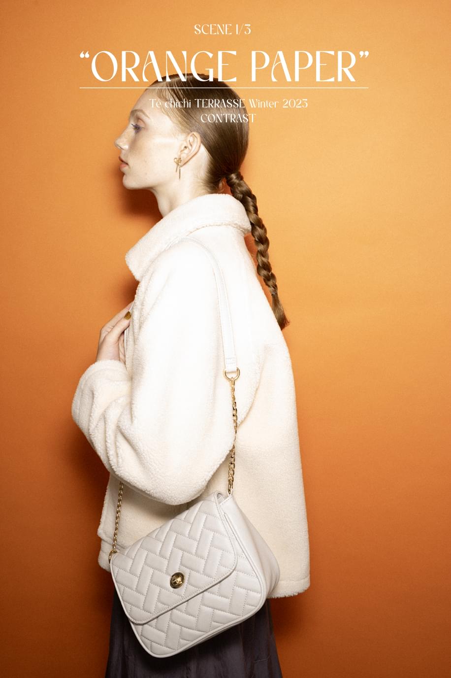 SCENE 1/3 ORANGE PAPER Te chichi TERRASSE Winter 2023 CONTRAST