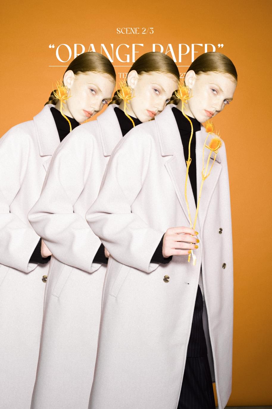 SCENE 2/3 ORANGE PAPER Te chichi TERRASSE Winter 2023 CONTRAST