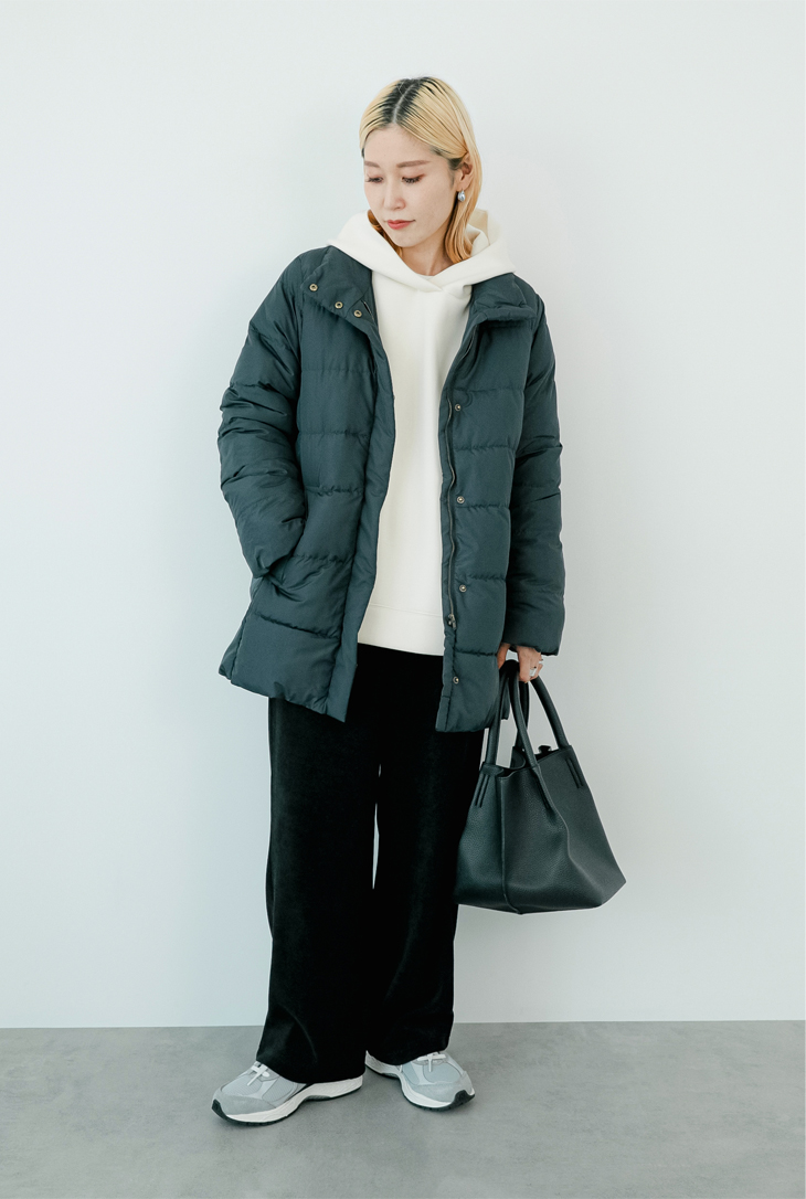 Samansa Mos2 blue【STYLE UP PADDED COAT 冬の大人カジュアルを楽しめるスタイルアップバデットコート】