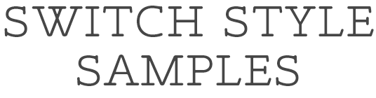 SWITCH STYLE SAMPLES