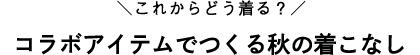 コラボアイテムでつくる秋の着こなし