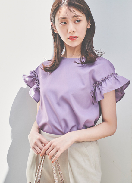FRILL BLOUSE -PURPLE-