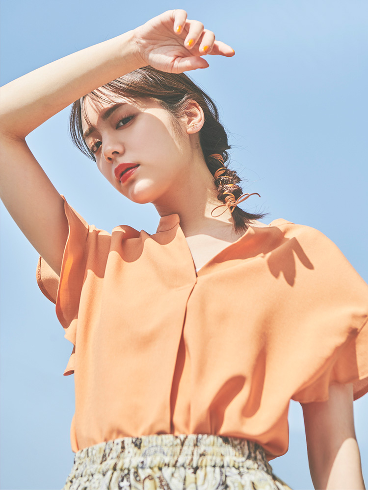 SKIPPER BLOUSE -ORANGE-